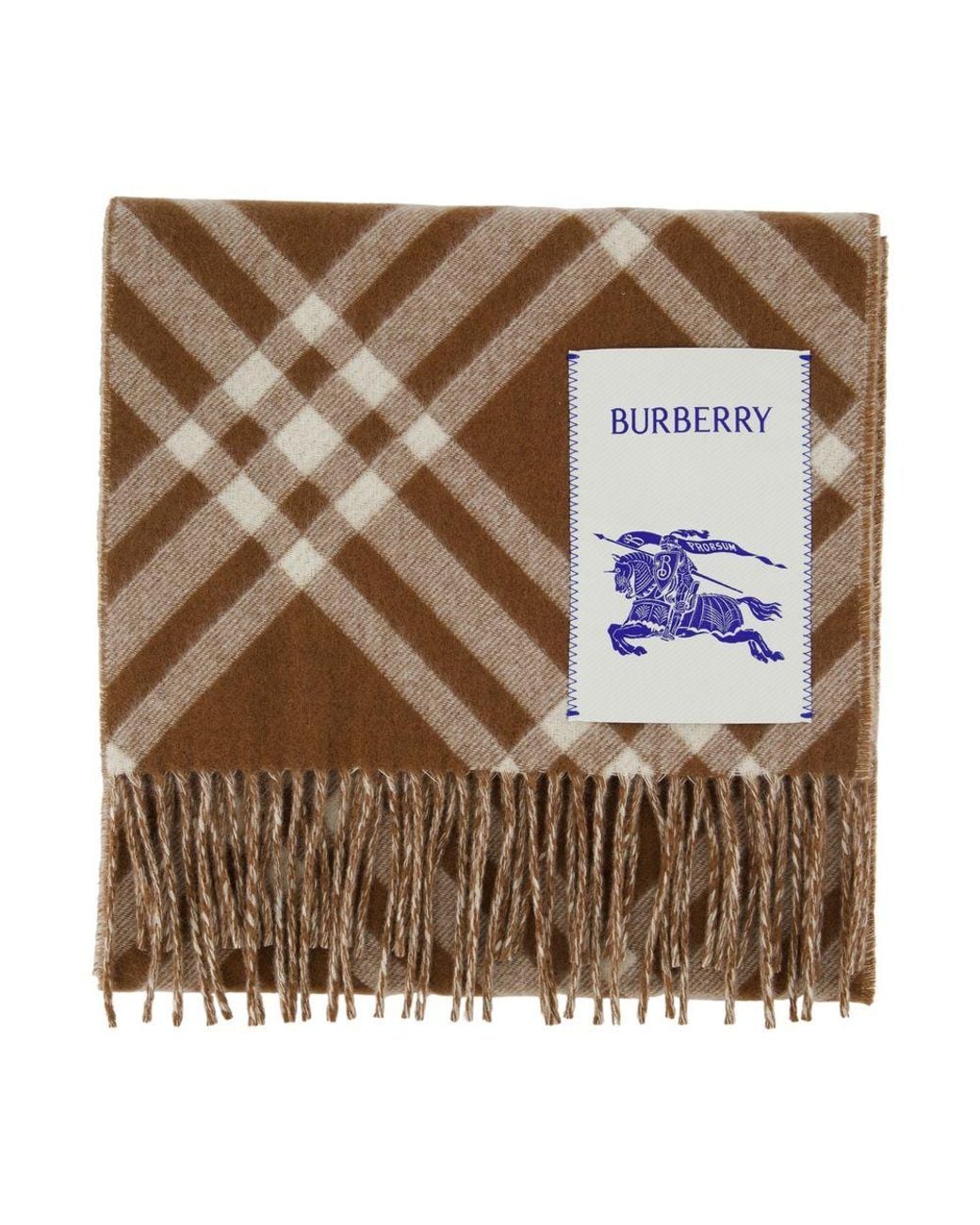 Burberry Brown Mu 168X30 Tbar Bias Check Scarf