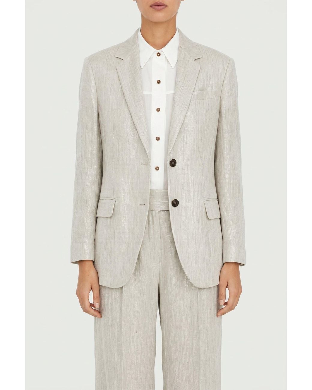 Brunello Cucinelli Natural Light Linen Suit