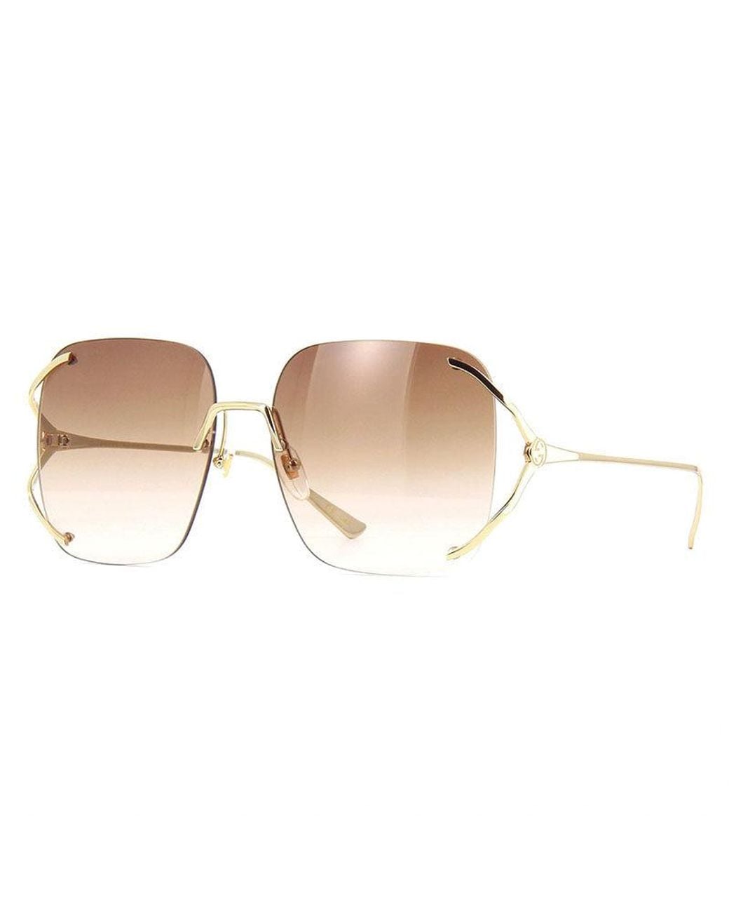 Gucci Metallic Sunglasses Square Rimless, Frame And Lens Gg0646S002