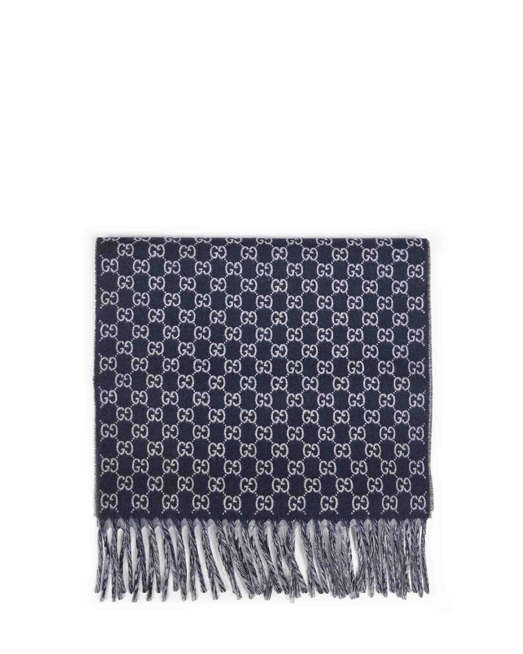 Gucci Blue Dark And Light Gg Wool And Cashmere Scarf for men