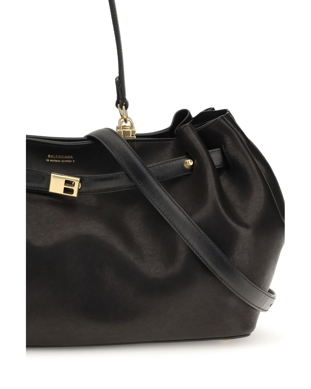 Balenciaga Black Medium Bel Air Tote Shoulder Bag Calf Suede