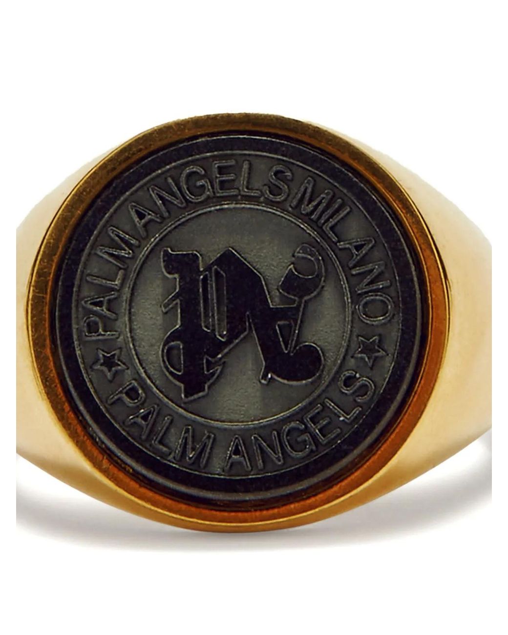 Palm Angels White Pa Stone Emblem Logo Ring Accessories Jewelry for men