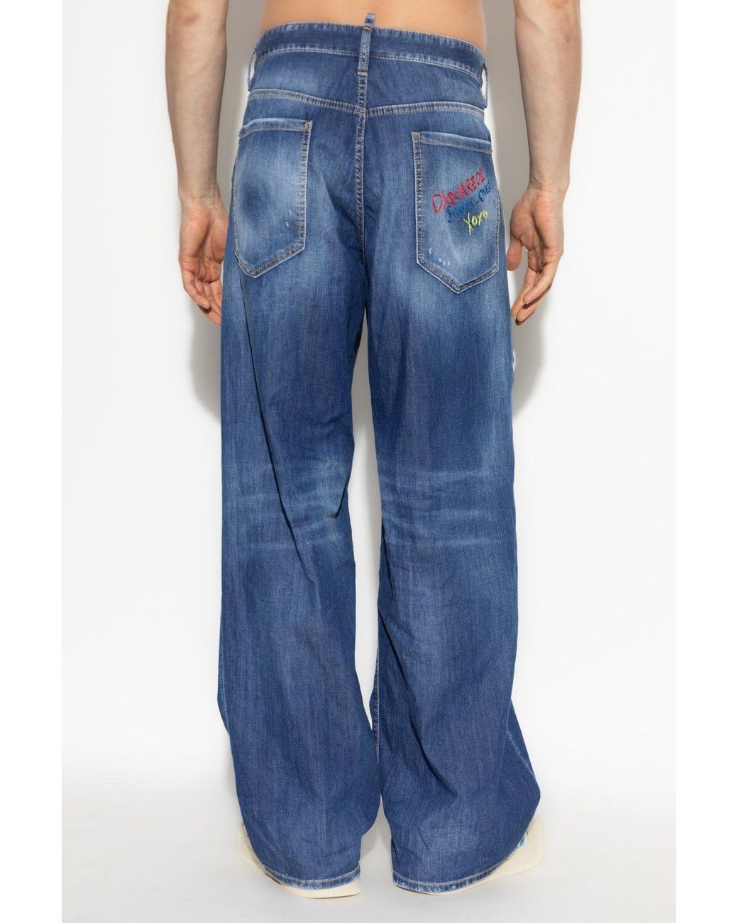 DSquared² Blue Summer Lovers Medium Wash Loose Jeans for men