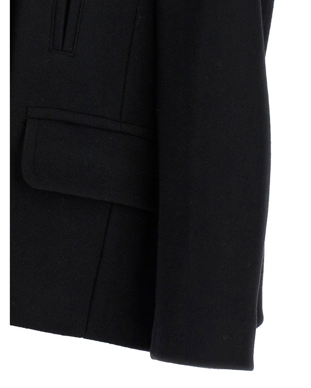 Dries Van Noten Black Vafel Coat