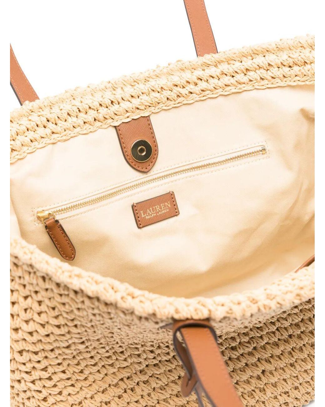 Ralph Lauren Natural "Lainey" Large Tote Bag