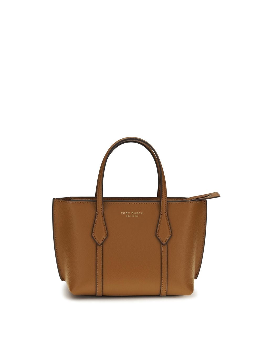 Tory Burch Brown Mini Perry Tote Bag Calf Leather Bos Taurus Shoulder