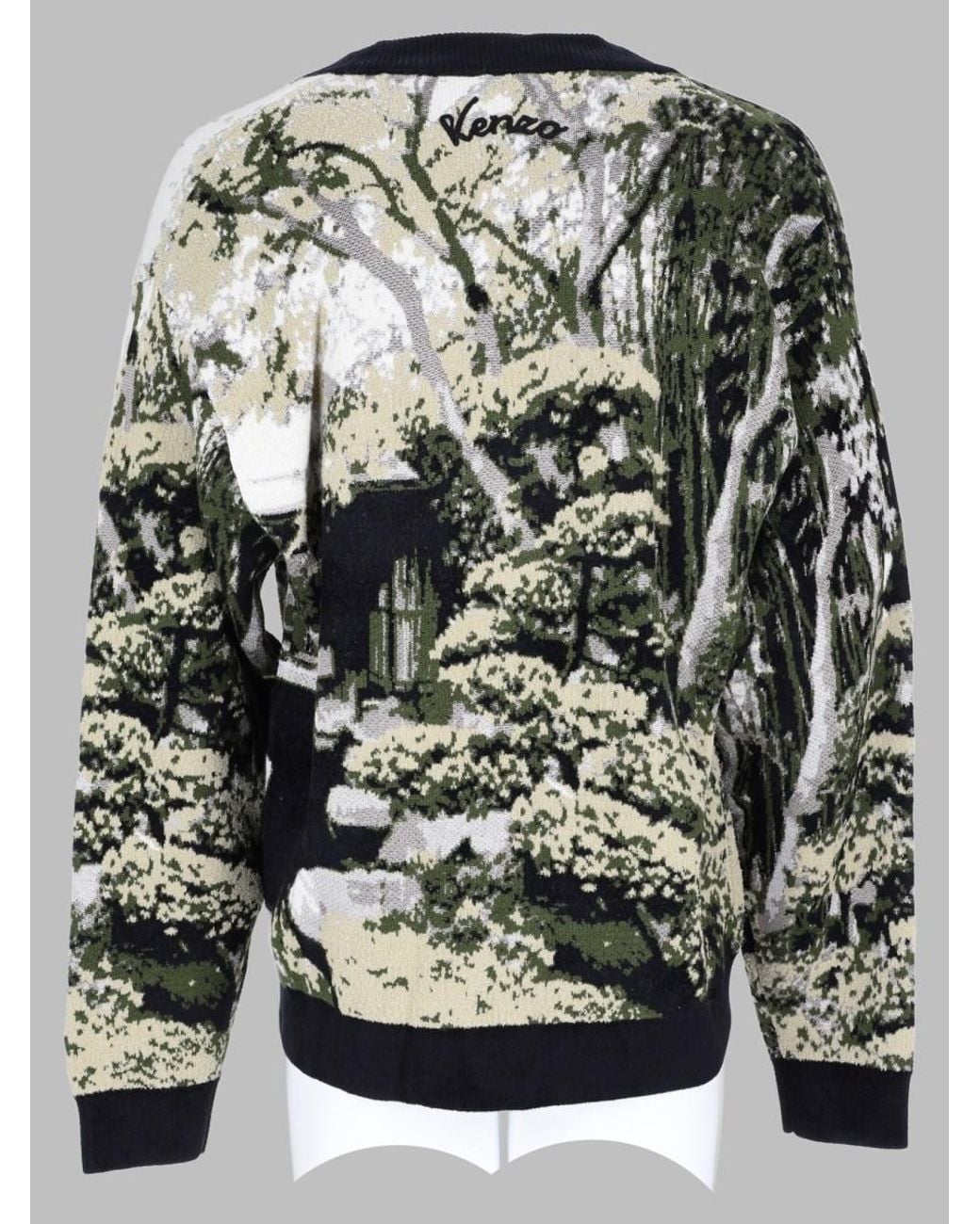 KENZO Multicolor Cardigan Japanese Garden Wool Sweater for men