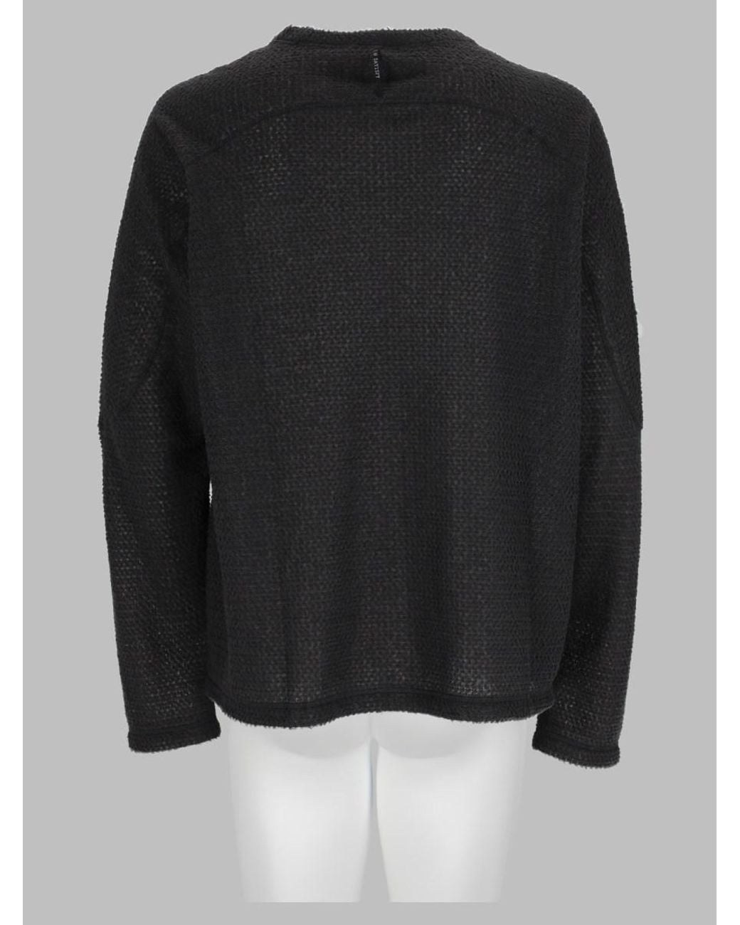 Satisfy Black Fuzzfleece Sweatshirt Polyester Sweater for men