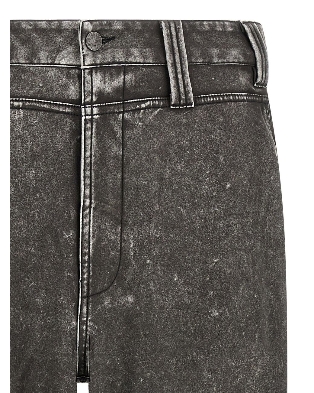 DIESEL Gray Distressed Double-Fabric Jeans for men