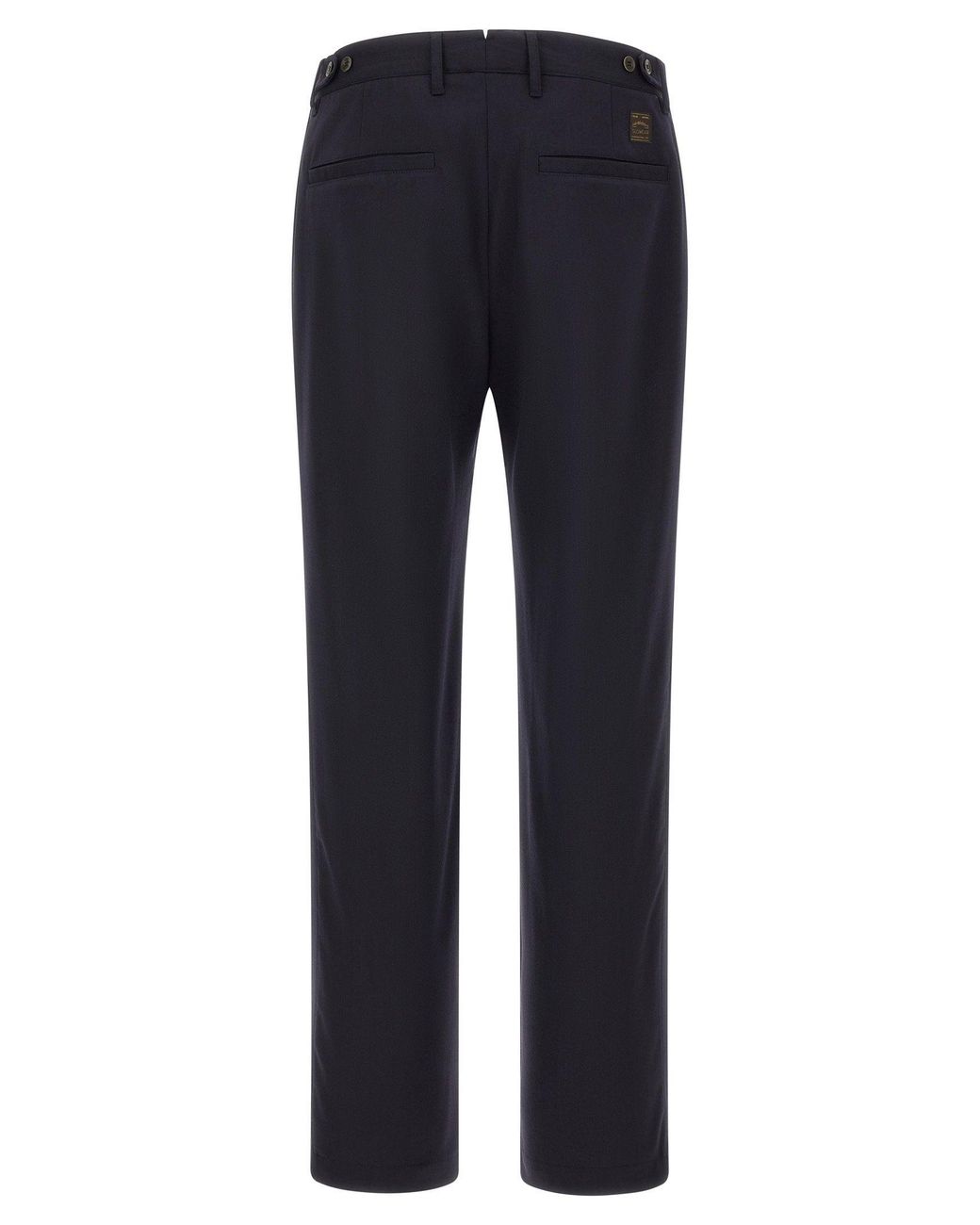 Incotex Blue Pleated Virgin Wool Trousers for men