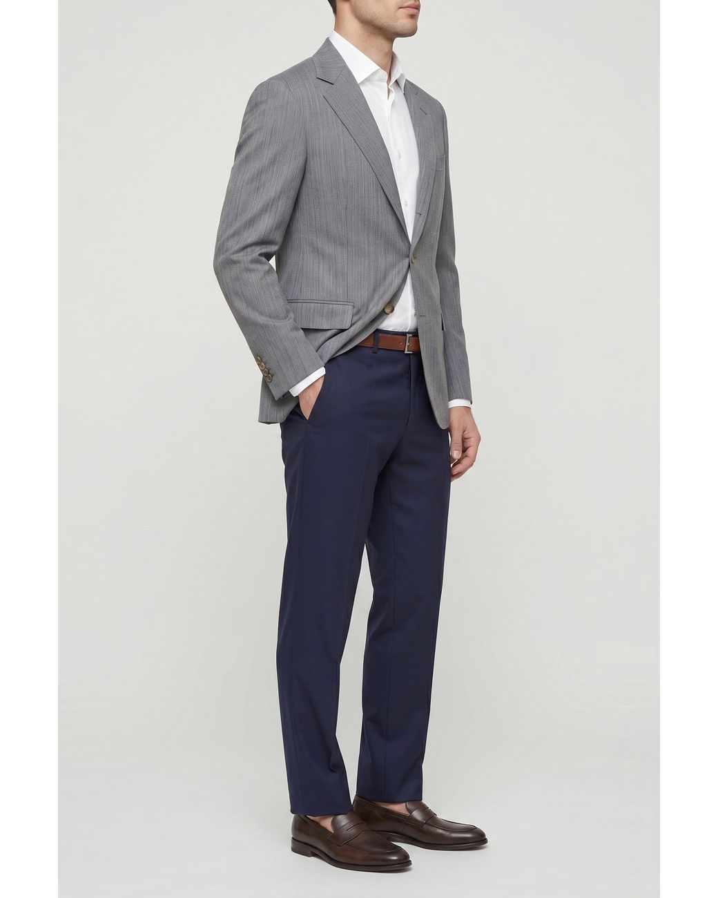 Brunello Cucinelli Gray Wool Tailored Blazer for men