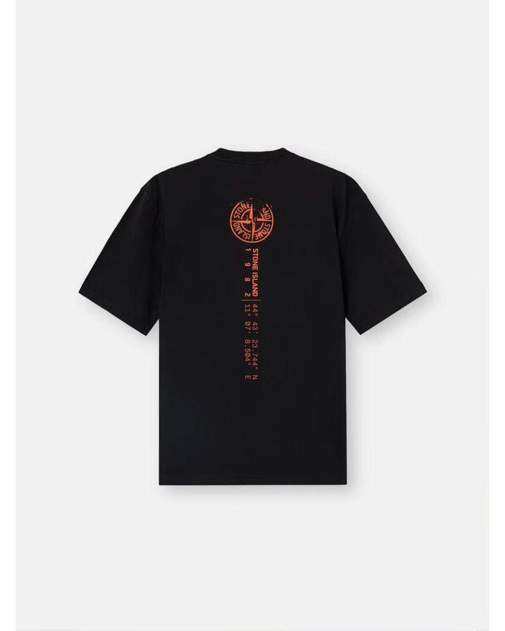 Stone Island Black Stone Island Logo-Embroidered T-Shirt for men