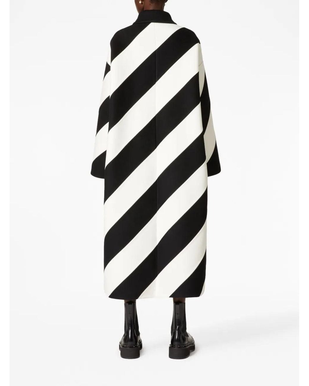 Valentino White Compact Drap Strhype Coat Clothing