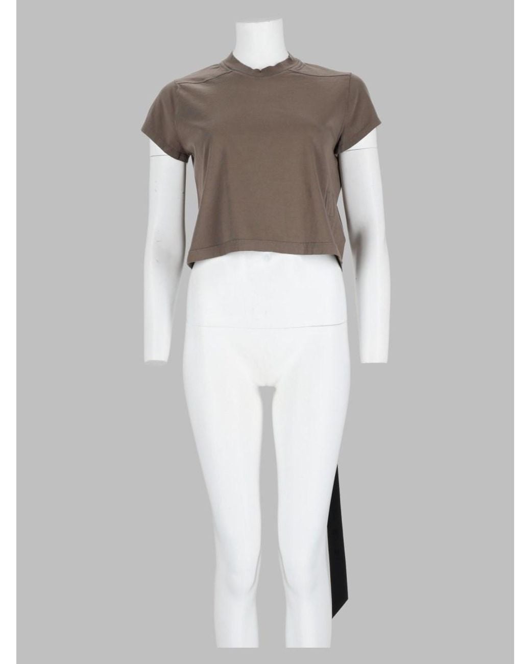 Rick Owens White Cropped Cotton T-Shirt T-Shirts And Polos