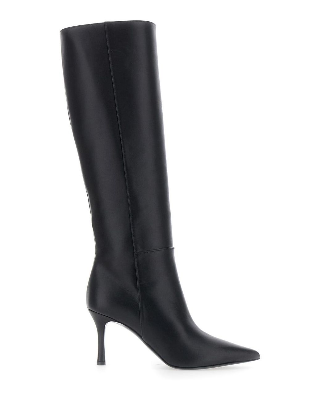 Pollini Black Heeled Boots Leather