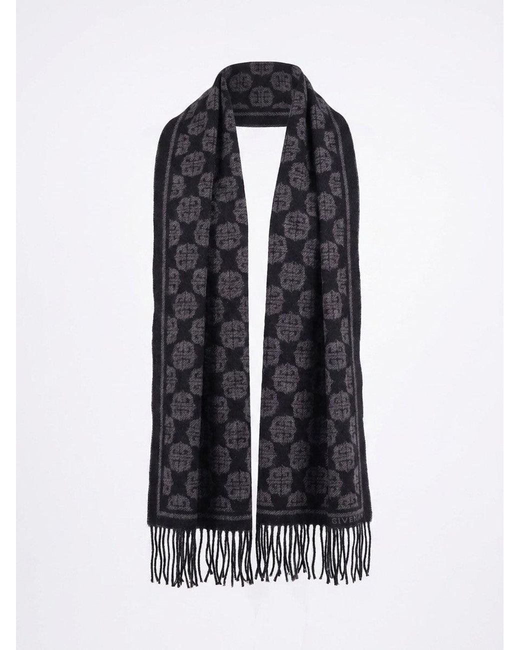 Givenchy Blue Givenchy Logo-Jacquard Wool Scarf