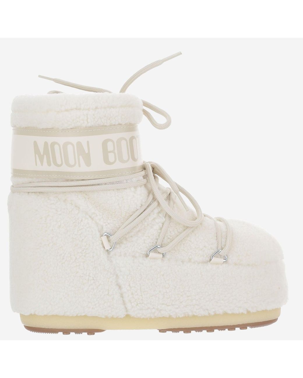 Moon Boot White Ankle Boots Icon Low Fleece Acrylic