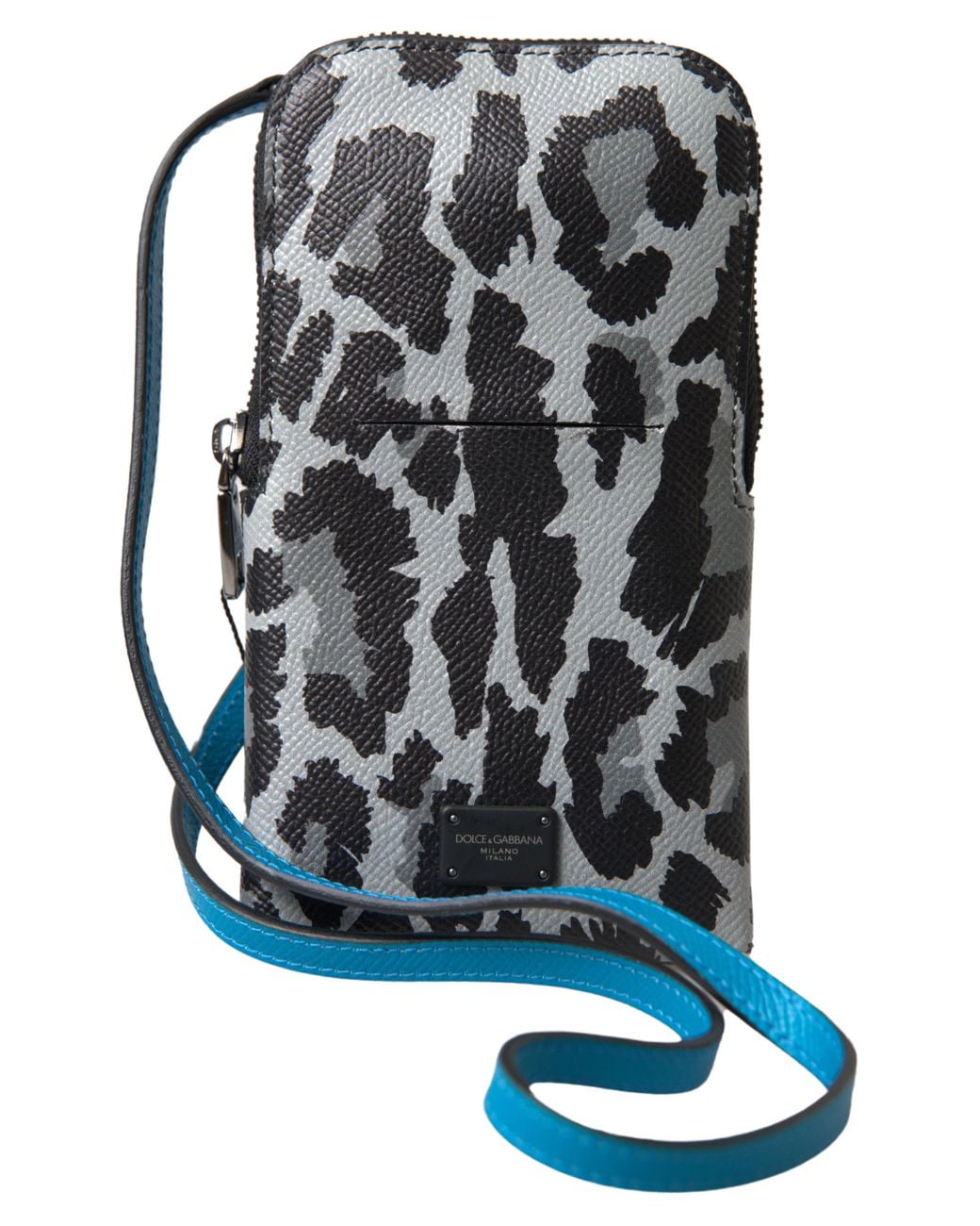 Dolce & Gabbana Multicolor Leopard Leather Purse Crossbody Sling Phone Bag Patterned for men