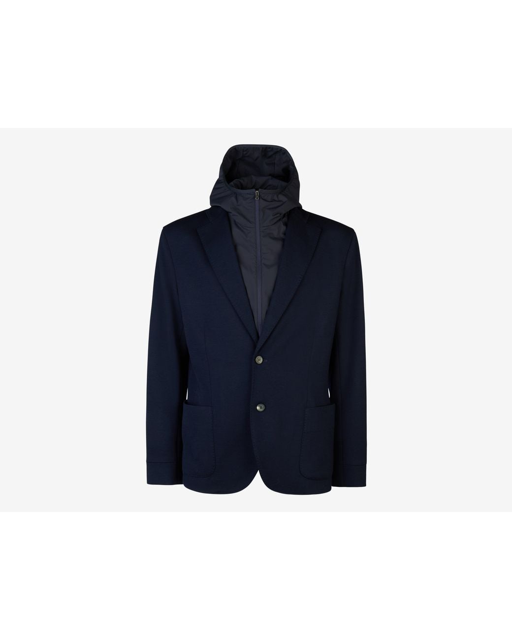 Sease Blue Hooded Blazer Jacket for men