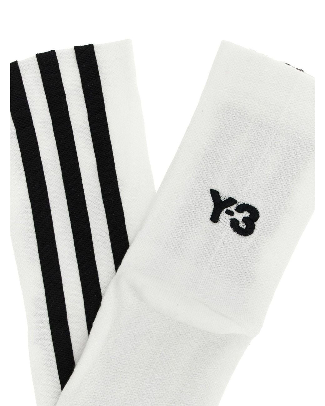 Y-3 White Logo-Striped Socks