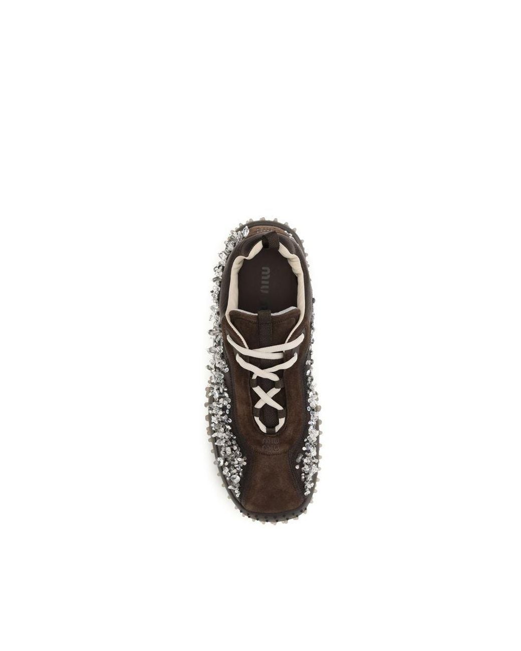 Miu Miu Brown Suede Leather Sneakers
