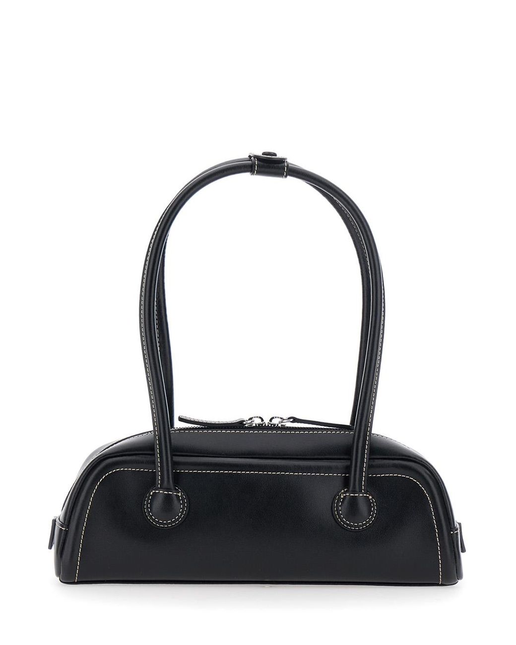 MARGE SHERWOOD Black Shoulder Bag Soft Boston Ew Mini Leather Cow
