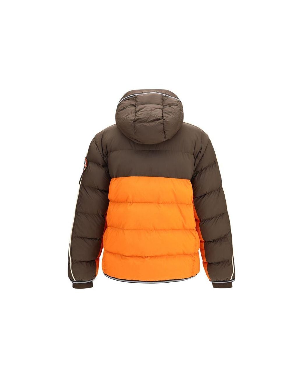 Napapijri Orange Recycled Polyester Full-Length Jacket Clothing for men