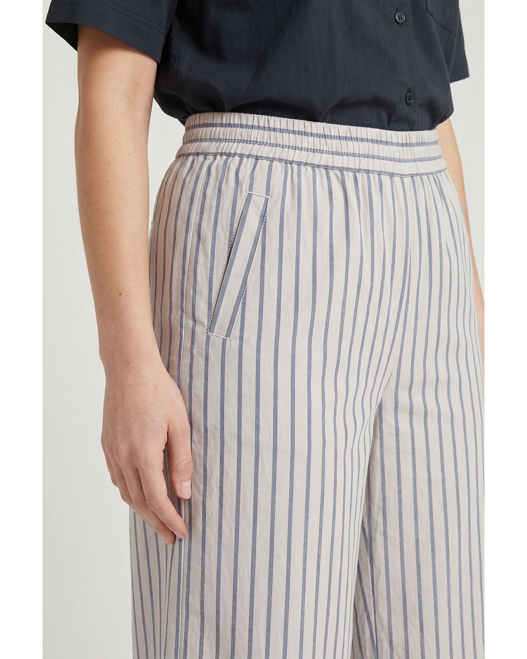 Brunello Cucinelli Multicolor Off Striped Wide Trousers