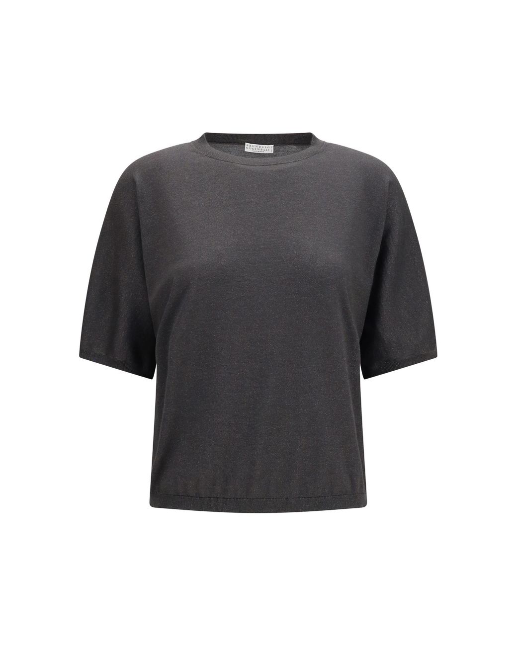 Brunello Cucinelli Gray Short-Sleeve Cashmere And Silk Sweater