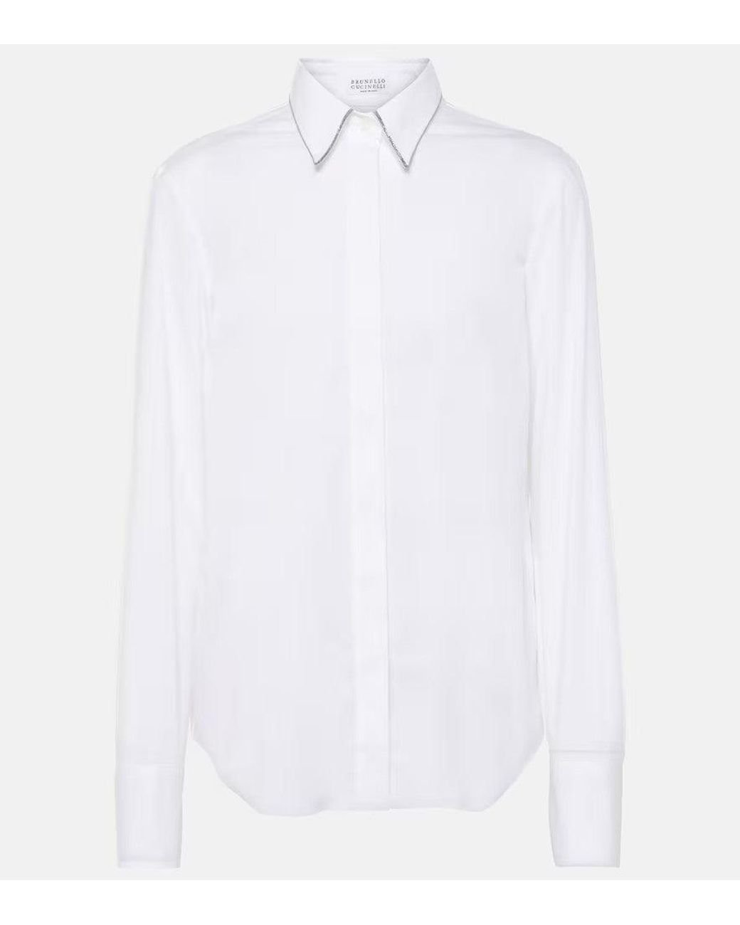 Brunello Cucinelli White Cotton Blend Shirt
