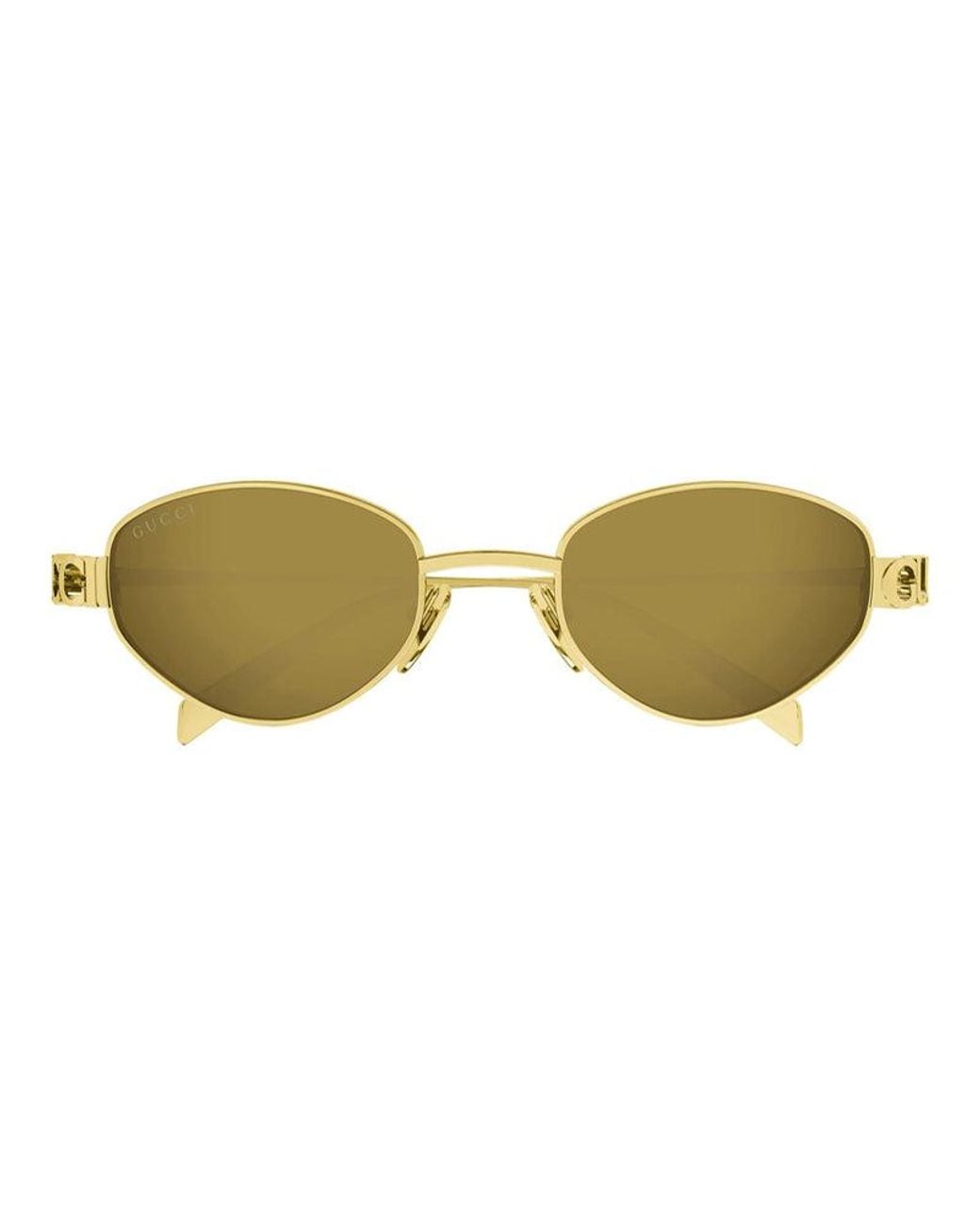 Gucci Yellow Sunglasses Cat Eye Full Rim, Shiny Frame And With Bronze Mirror Lens Gg1935S003