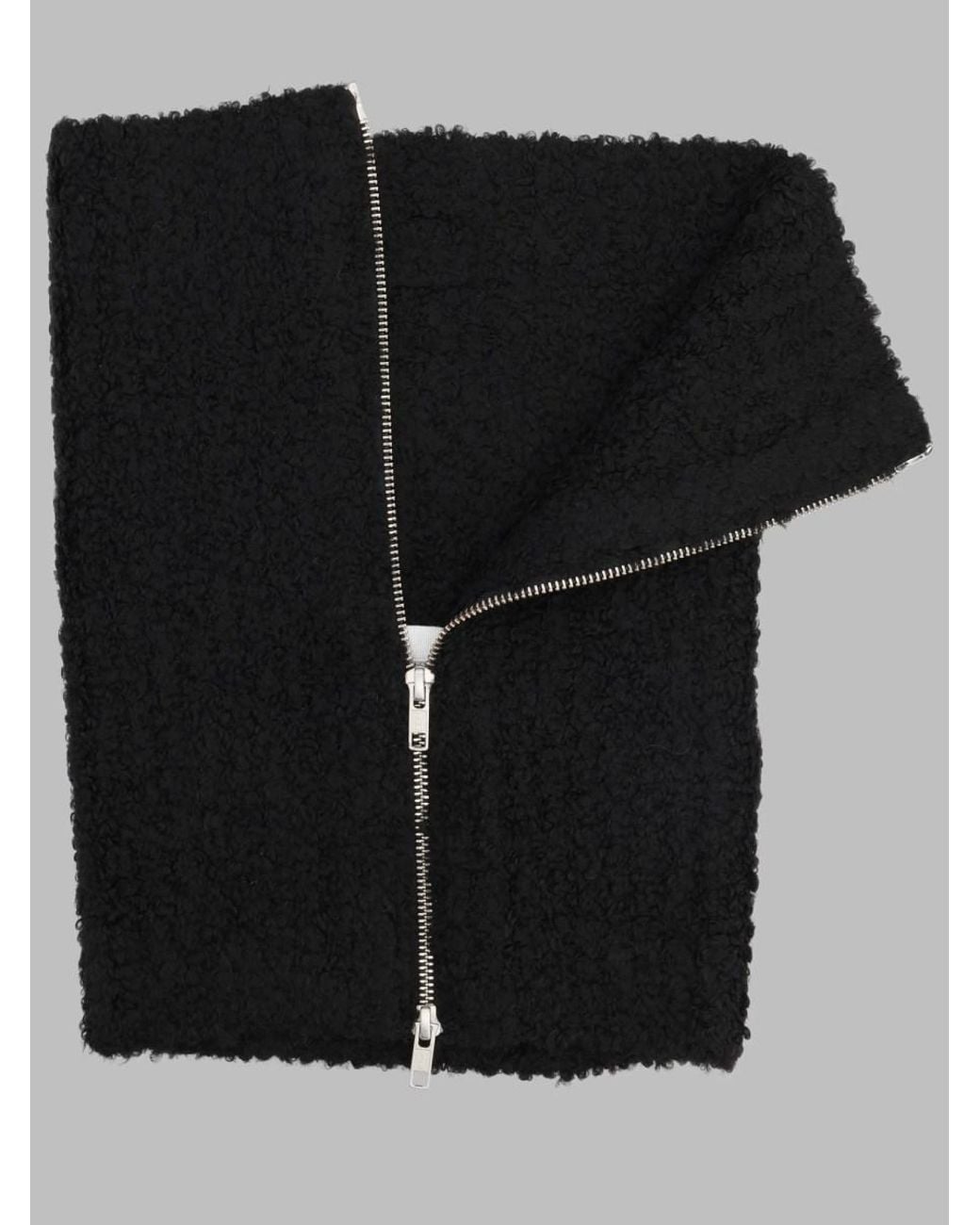 MM6 by Maison Margiela Black Zip Neck Warmer Scarfs