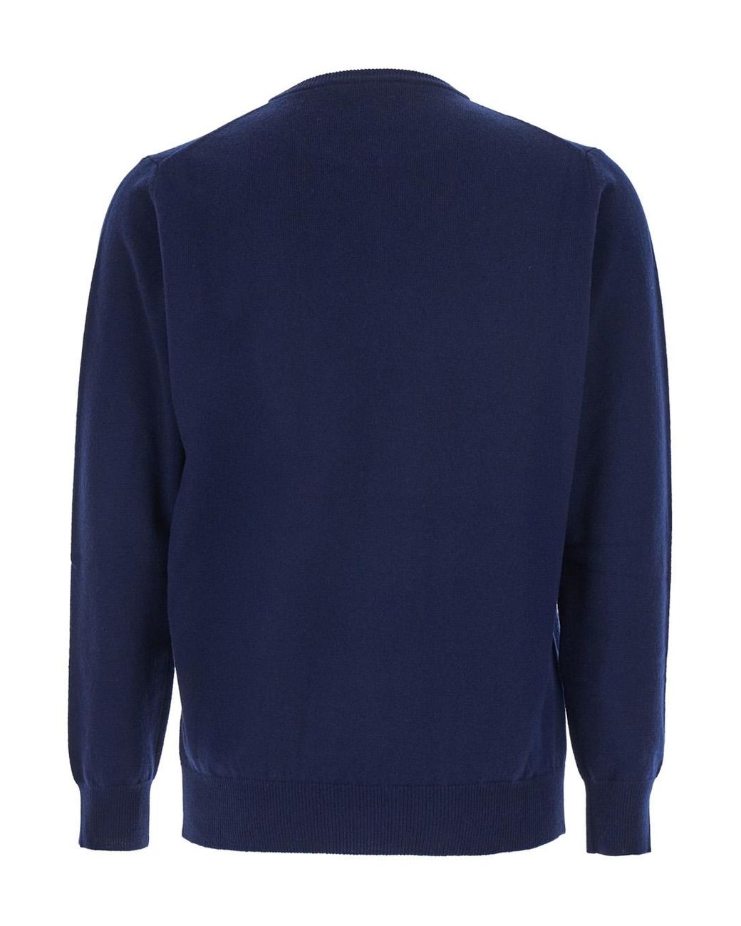 Kangra Blue Crewneck Sweater With Ribbed Trims for men