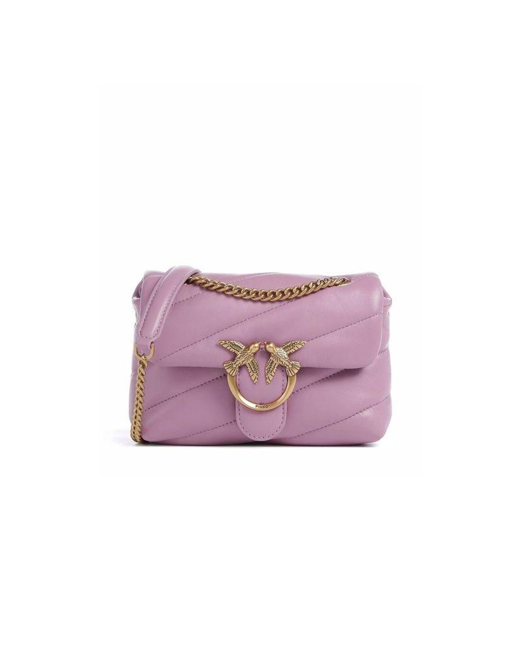 Pinko Purple Shoulder Bag Sheepskin Leather Shoulder-Bags