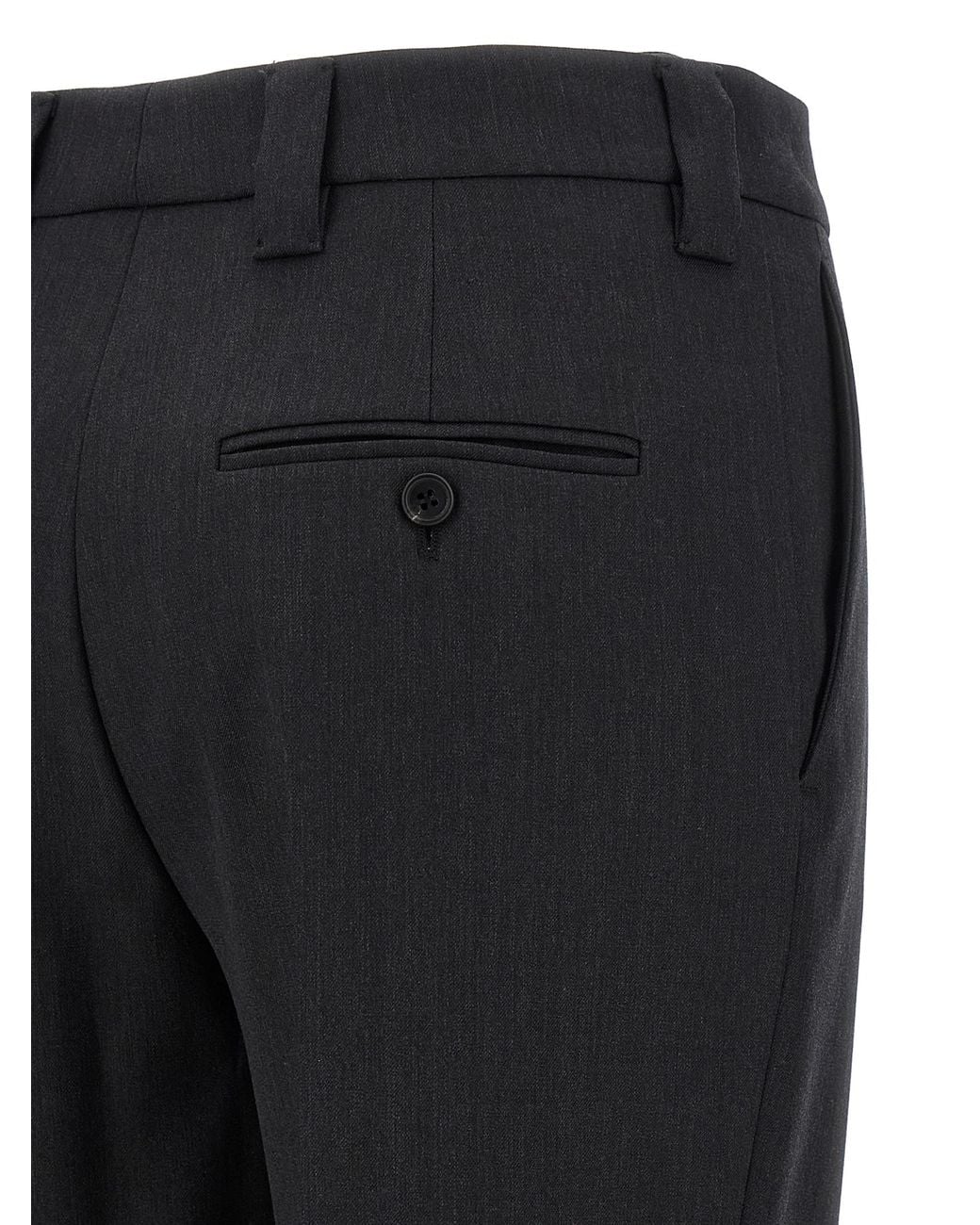 Prada Black Prada Virgin Wool Trousers