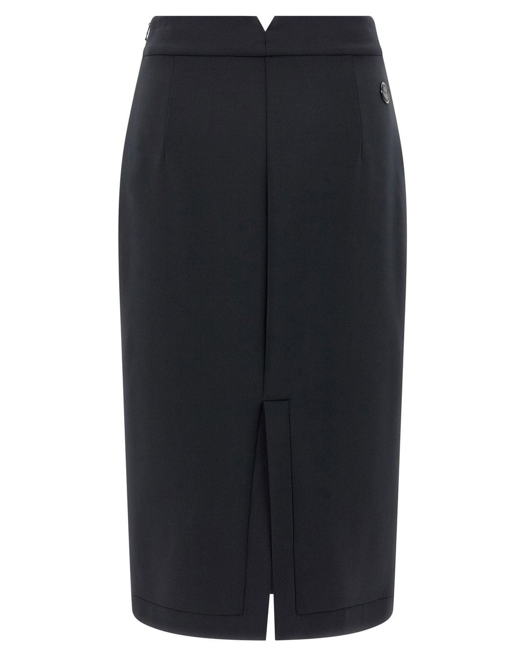 Moncler Genius Black Scuba-Effect Midi Skirt