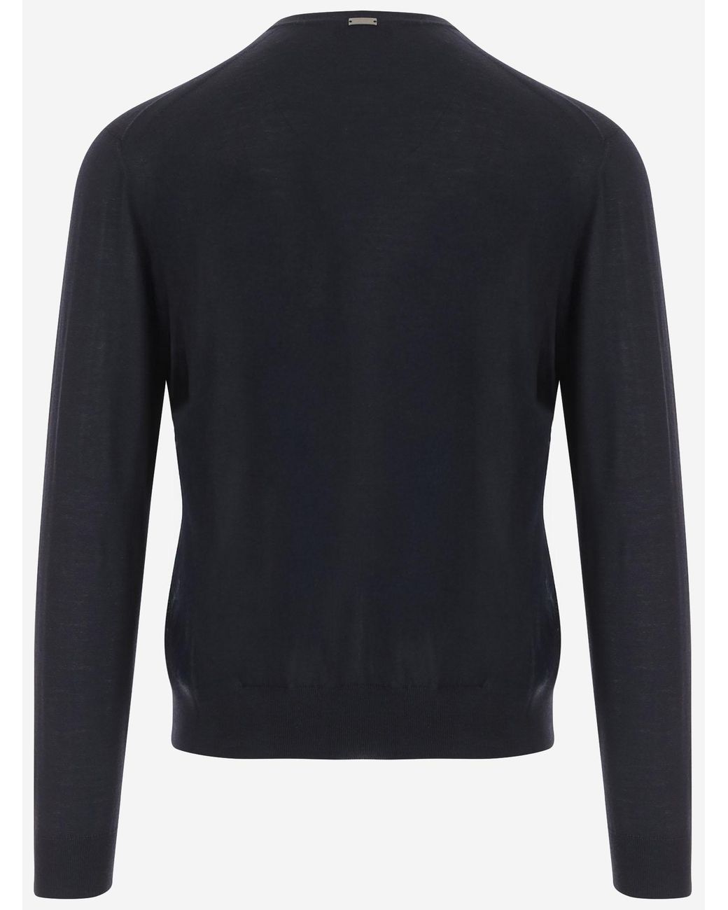 Herno Blue Knit Sweater Dark Main Fabric: Virgin Wool for men