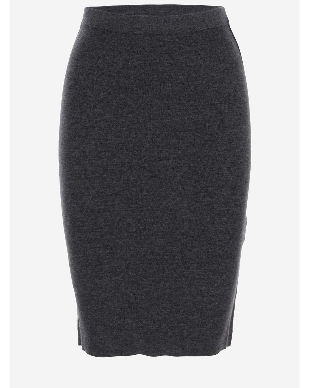 Saint Laurent Blue Pencil Skirt Cashmere, Wool & Silk
