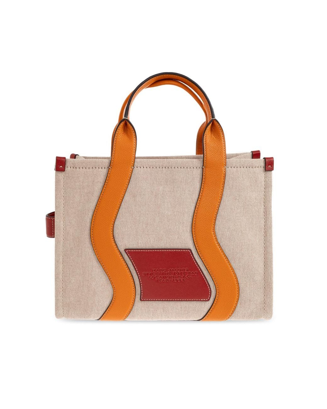 Marc Jacobs Orange The Wavy Canvas Medium Tote Bag