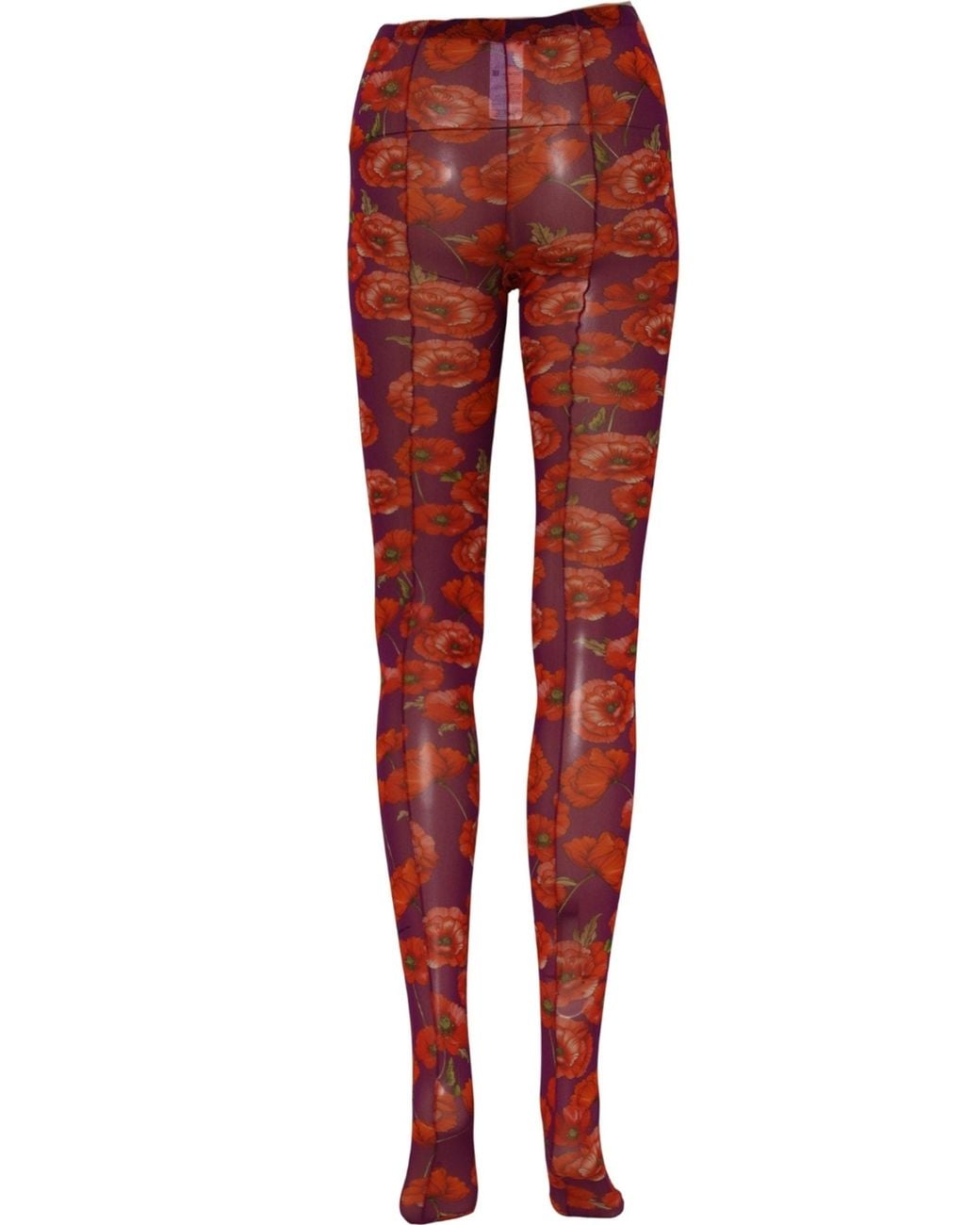 Dolce & Gabbana Red Dolce & Gabbana Floral-Print Nylon Leggings