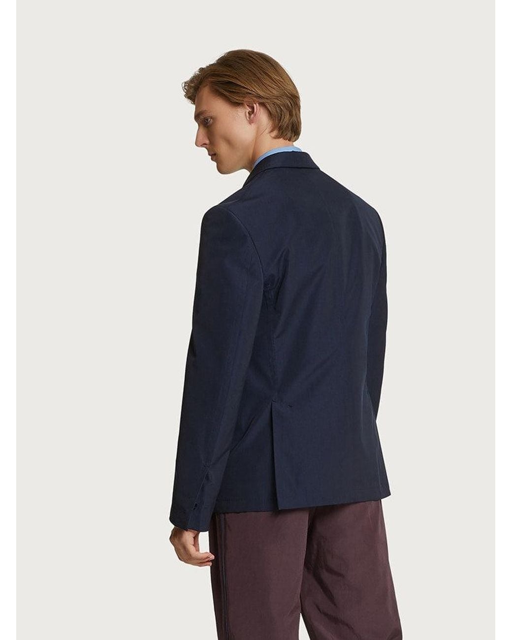 Ferragamo Blue 3 Buttons Jacket Clothing for men