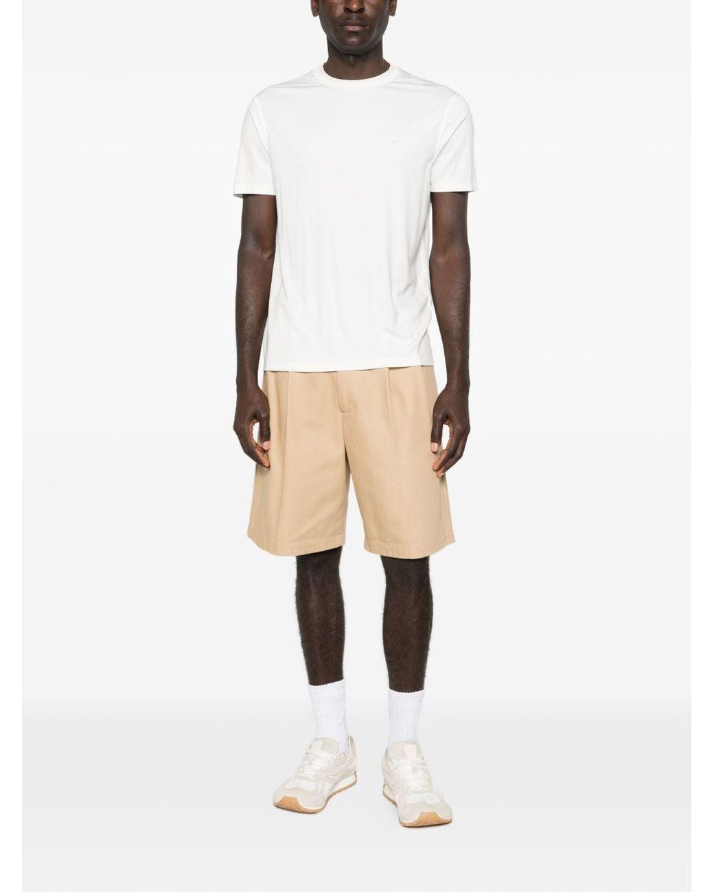 Emporio Armani White Modal And Silk Blend T-Shirt