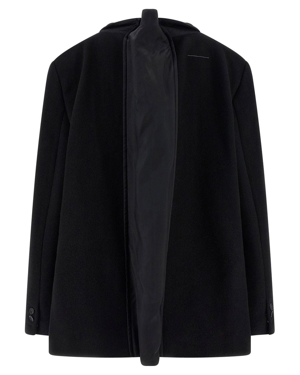 MM6 by Maison Margiela Black Wool With Back Panel Design Blazer