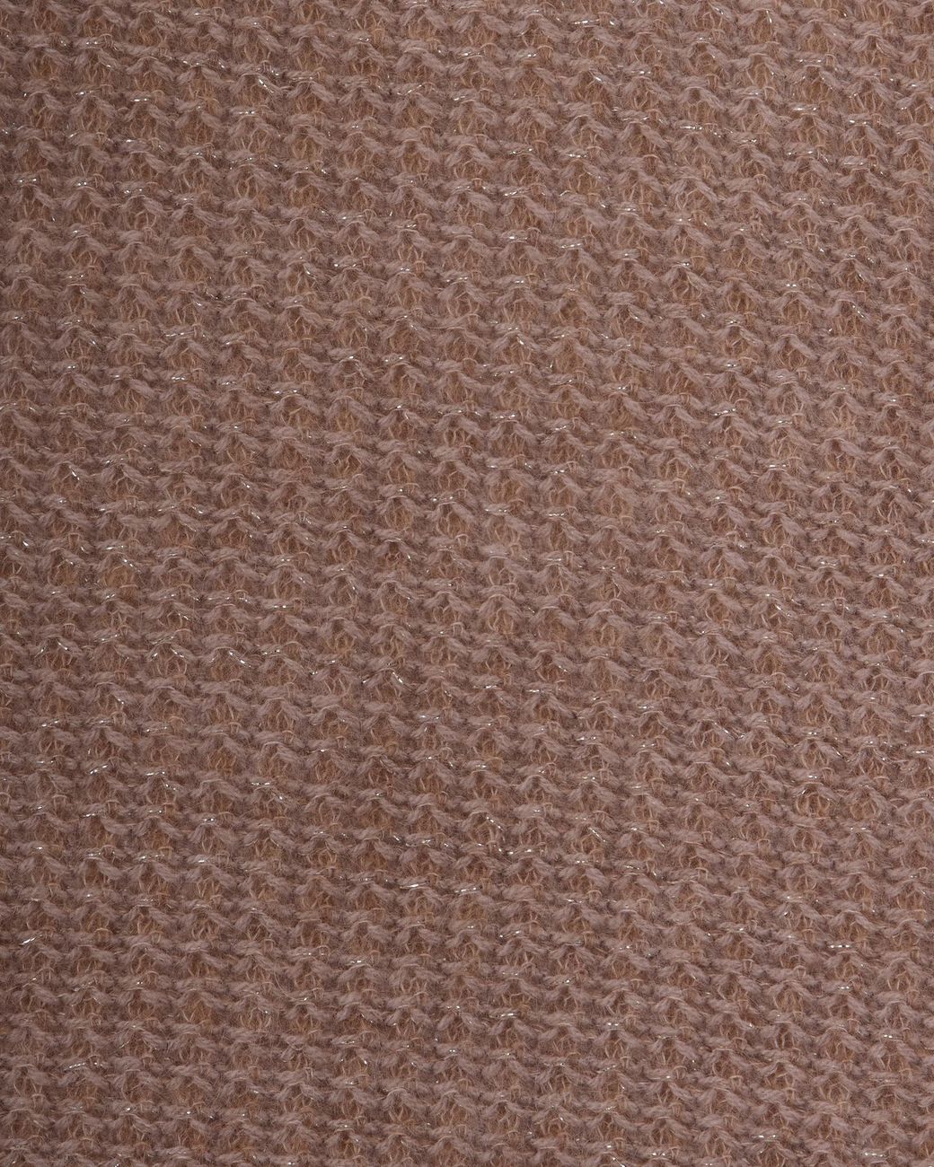 Fabiana Filippi Brown Textured Knit Sweater With Lurex Thread And Ribbed Details