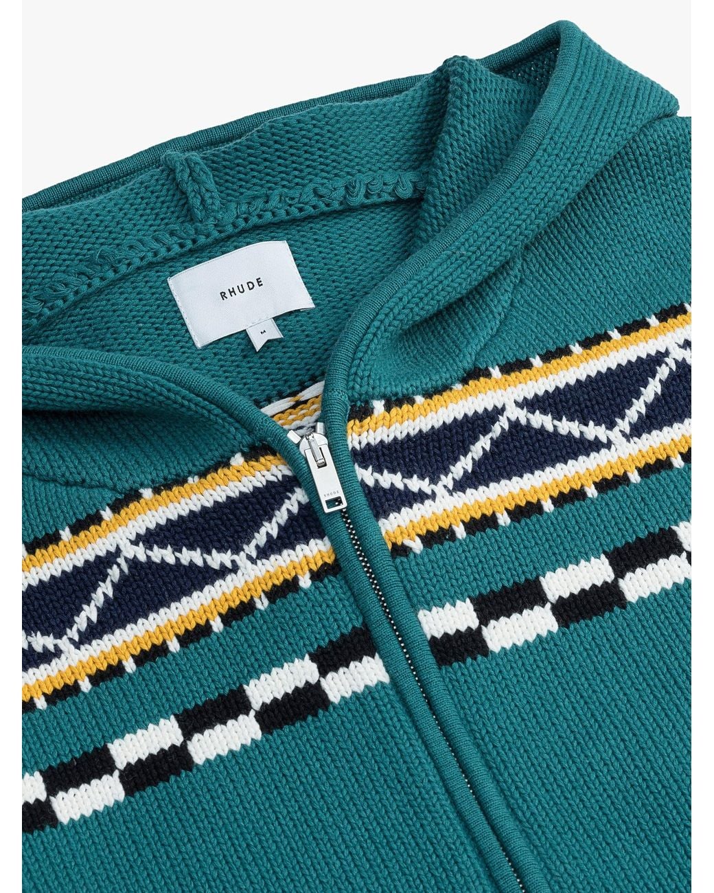 Rhude Green Bateau Knit Zip-Up for men