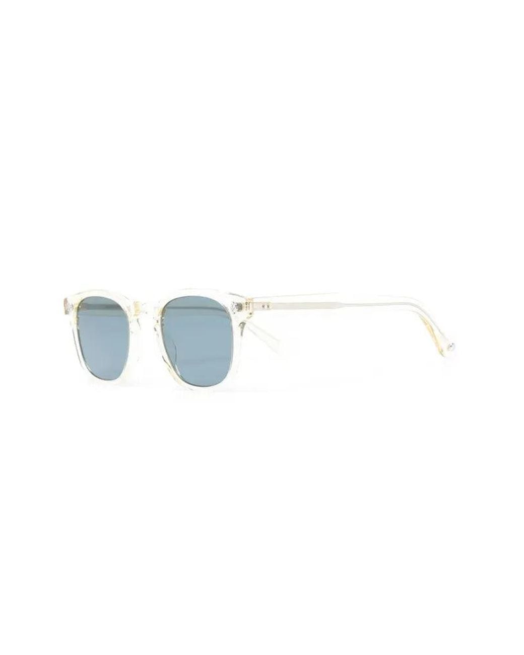 Garrett Leight Blue Garrett Leight Ace Crystal Clear Acetate Sunglasses — Clear for men