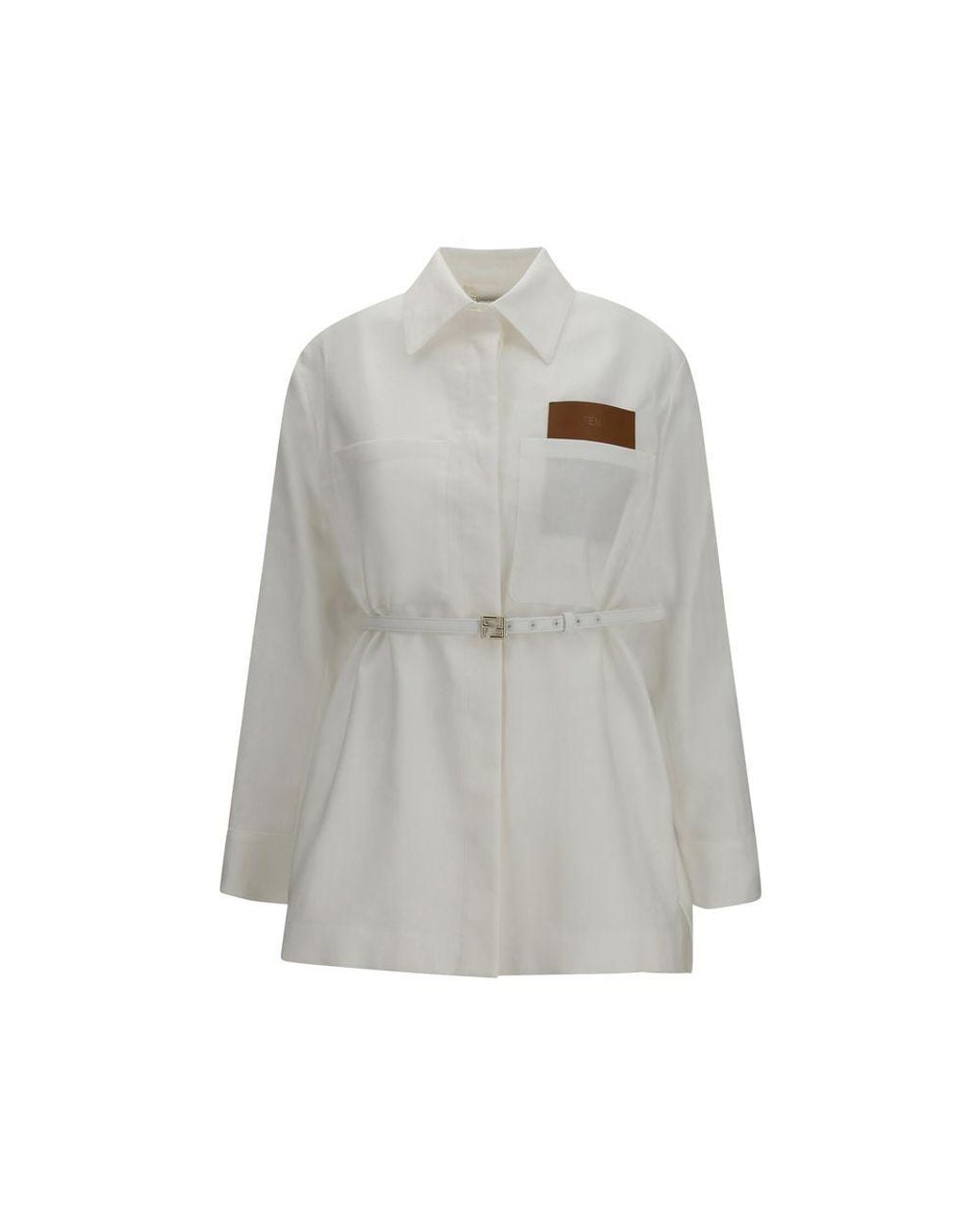 Fendi Gray White Linen Full