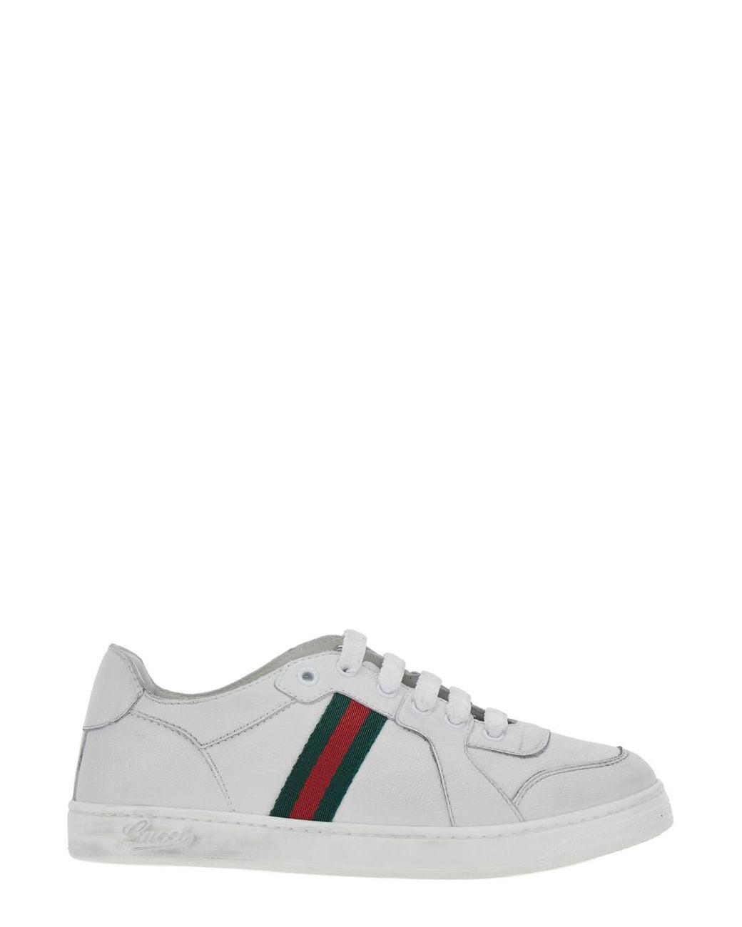 Gucci White Gucci Leather Low-Top Sneaker for men