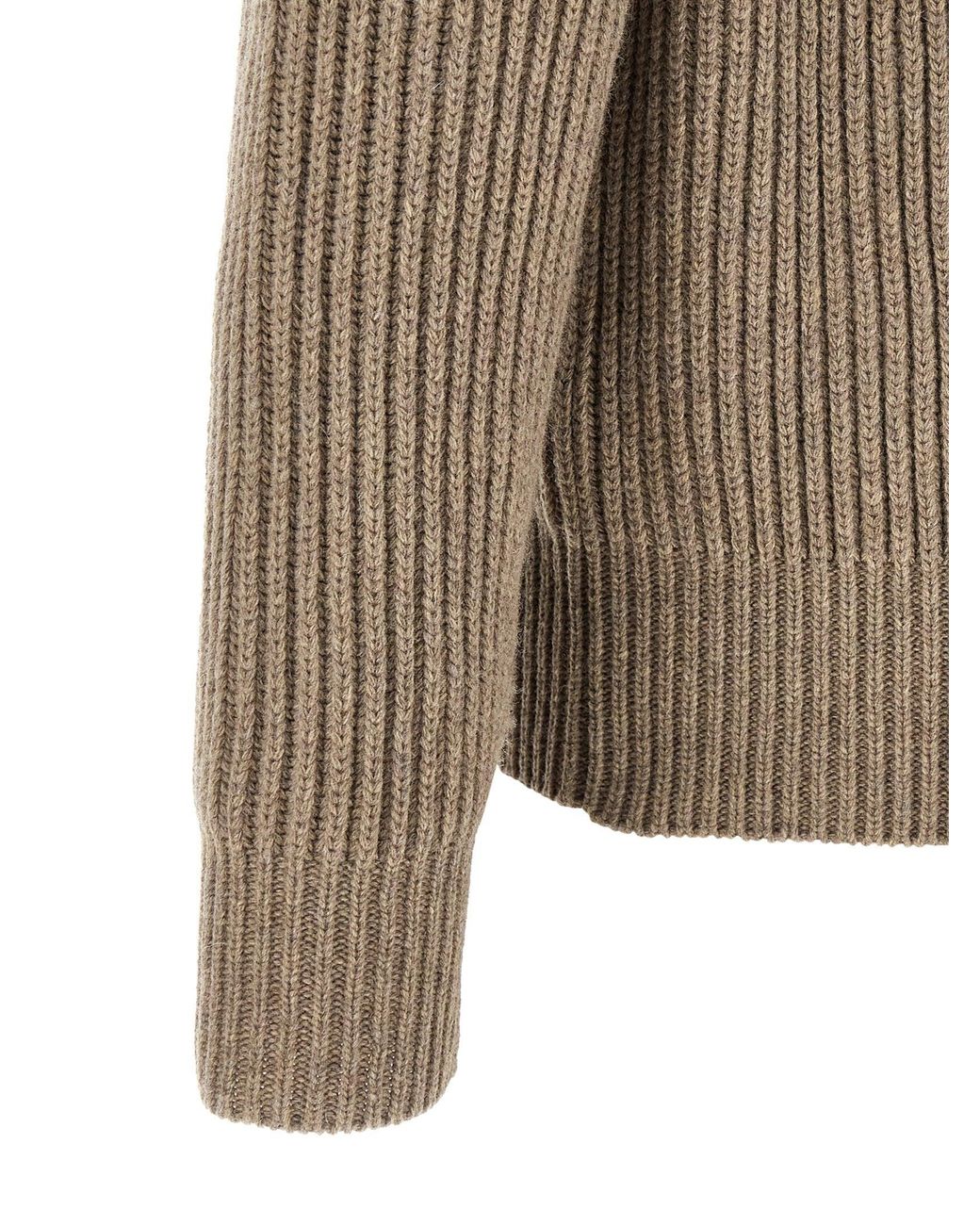 MM6 by Maison Margiela Brown Ribbed Wool Blend Jacket
