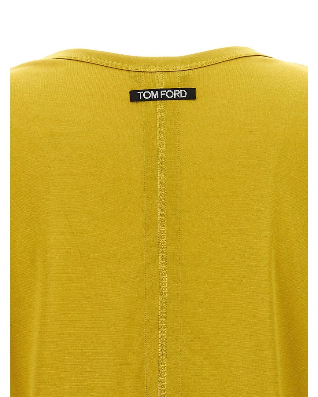 Tom Ford Yellow Silk Crew Neck T-Shirt